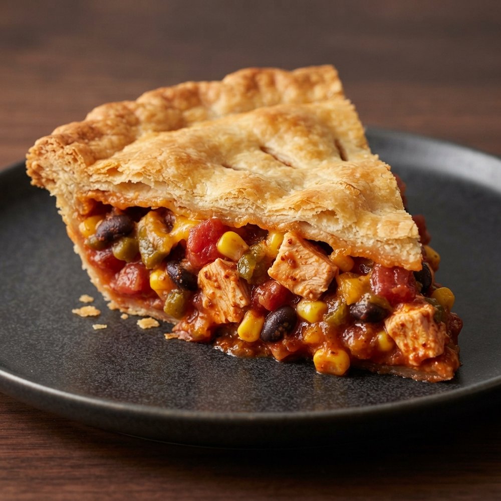 Turkey Enchilada Pot Pie with Flaky Crust