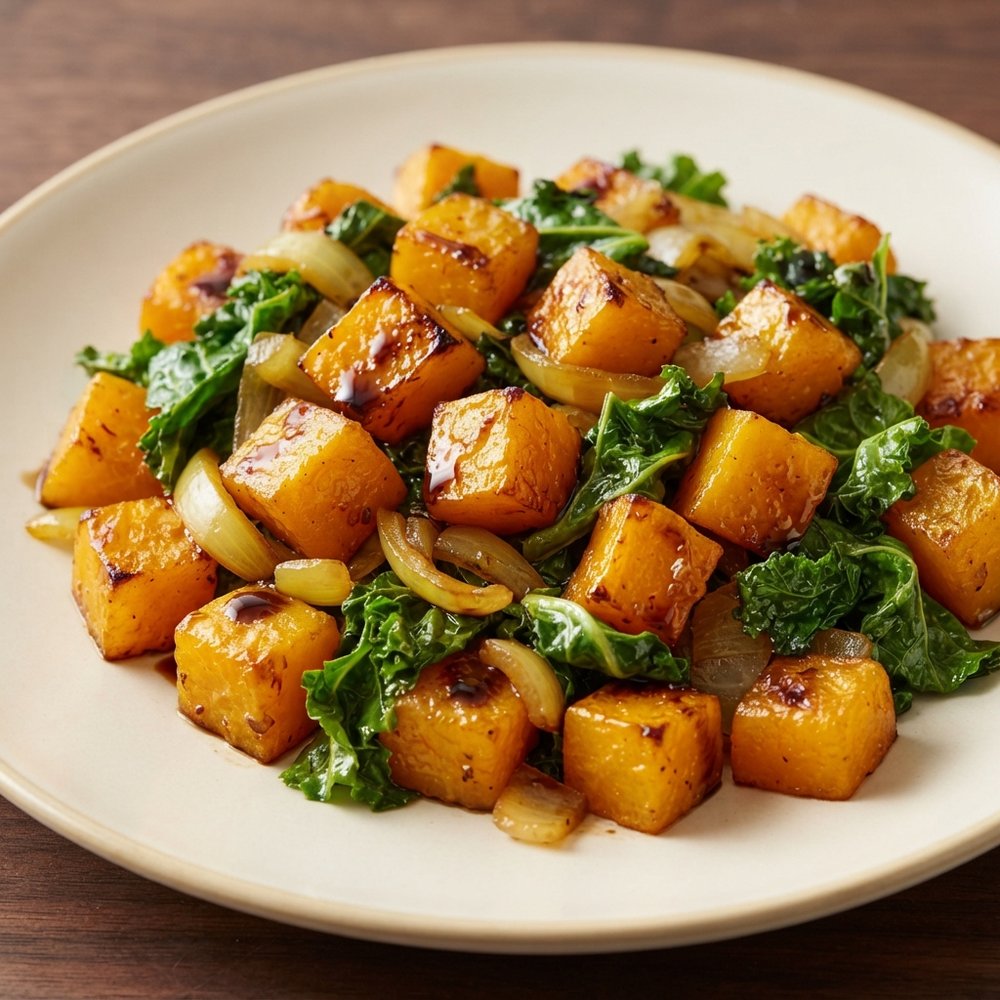 Kale and Balsamic-Glazed Butternut Squash
