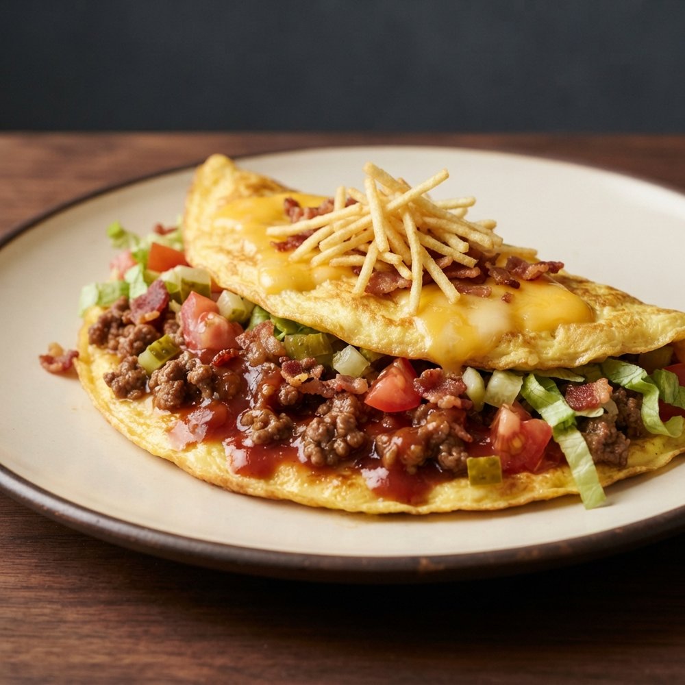 Cheeseburger Bacon Omelet