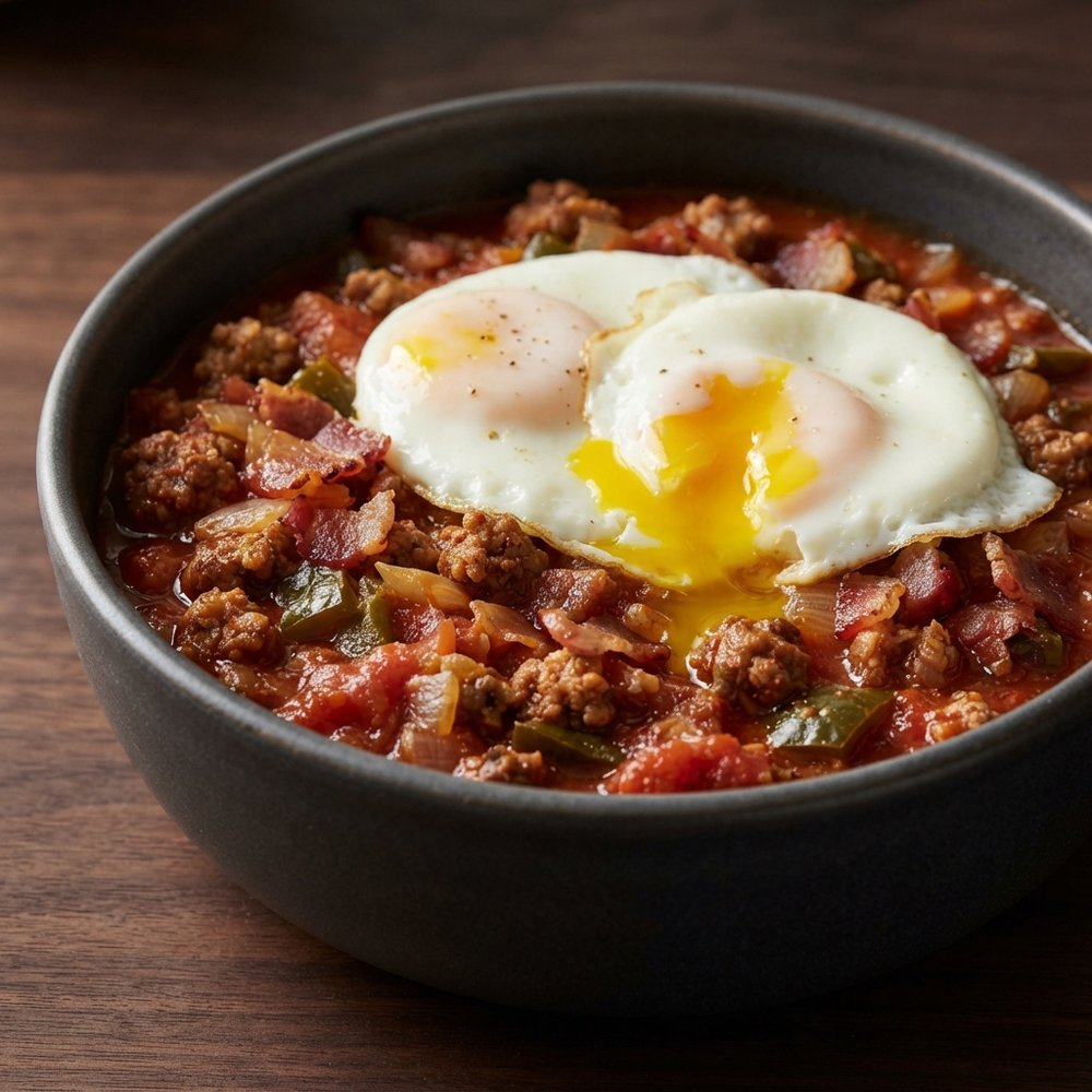 Chili Breakfast with Eggs