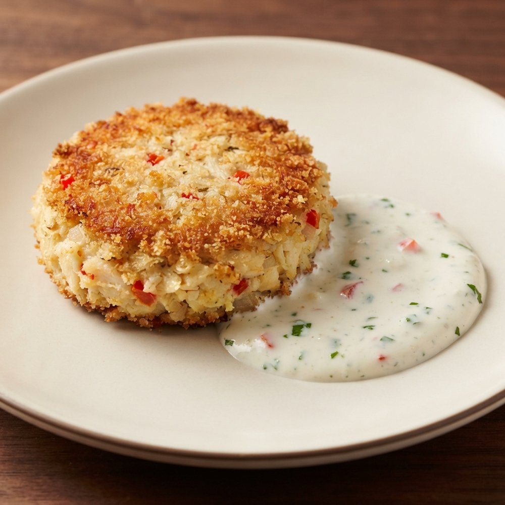 Crispy Crab Cakes with Cilantro–Sour Cream