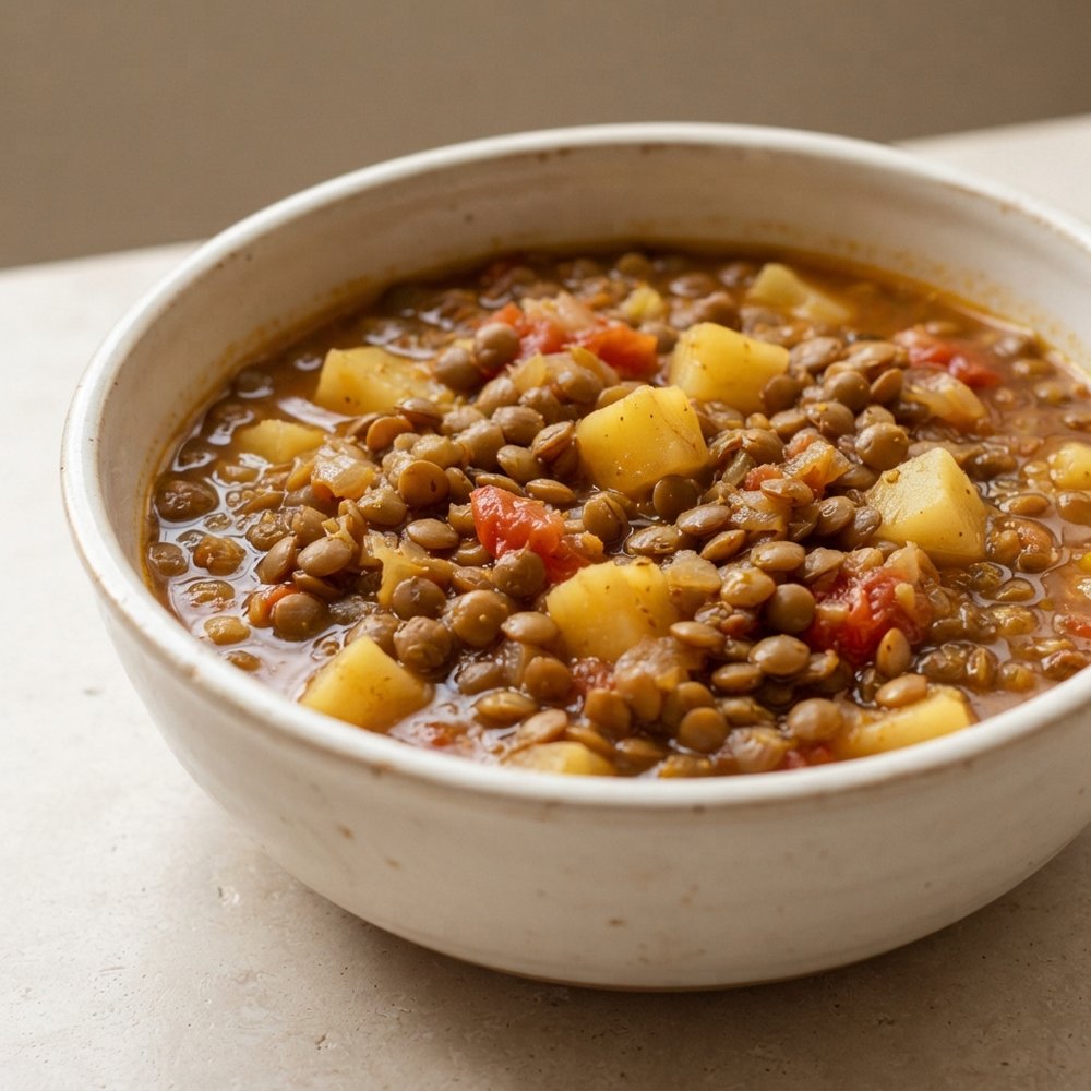 Colombian-Style Lentils with Potatoes