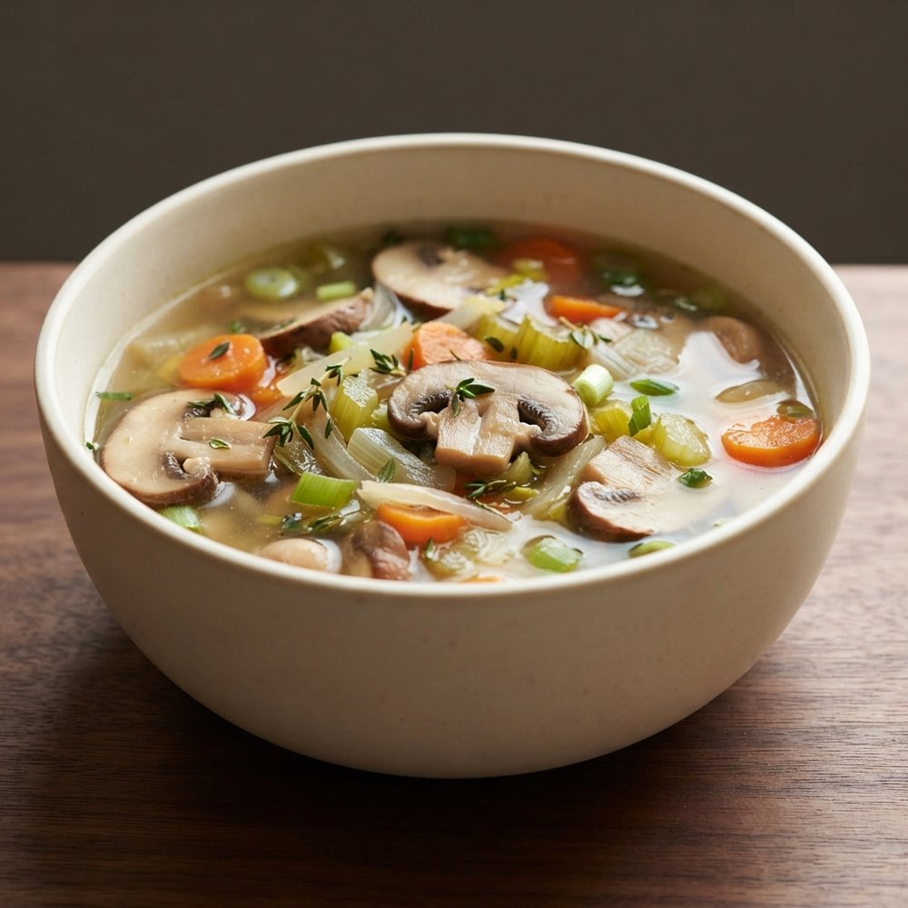Brothy Mushroom Soup (No Cream)