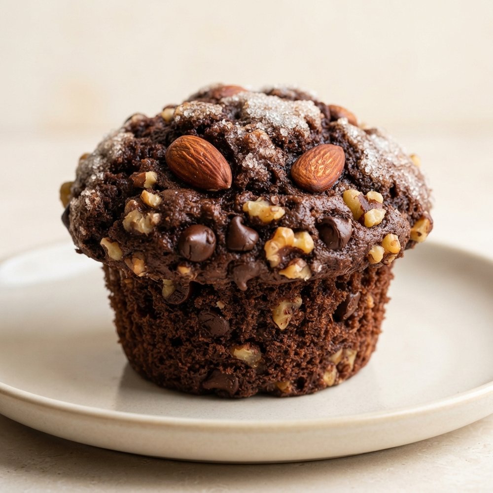 Double Chocolate Chip Nutty Muffins