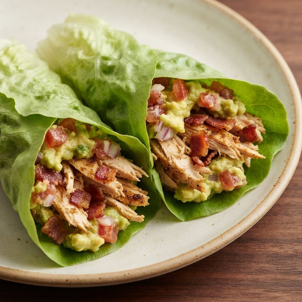 Lettuce Wraps with Chicken, Avocado & Bacon