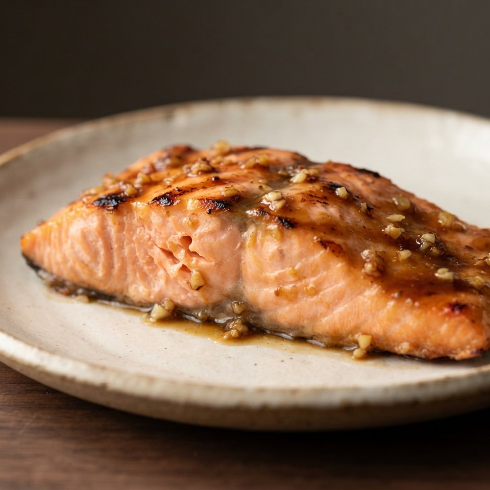 Grilled Salmon with Maple Syrup and Soy Sauce