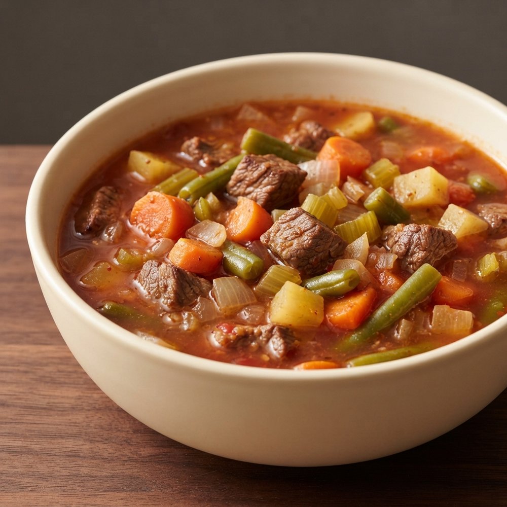 Pressure Cooker Beef and Garden Vegetable Soup