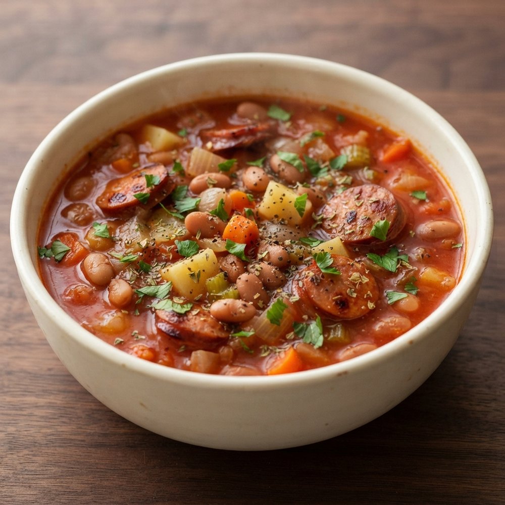 Smoky Sausage and Pinto Bean Soup