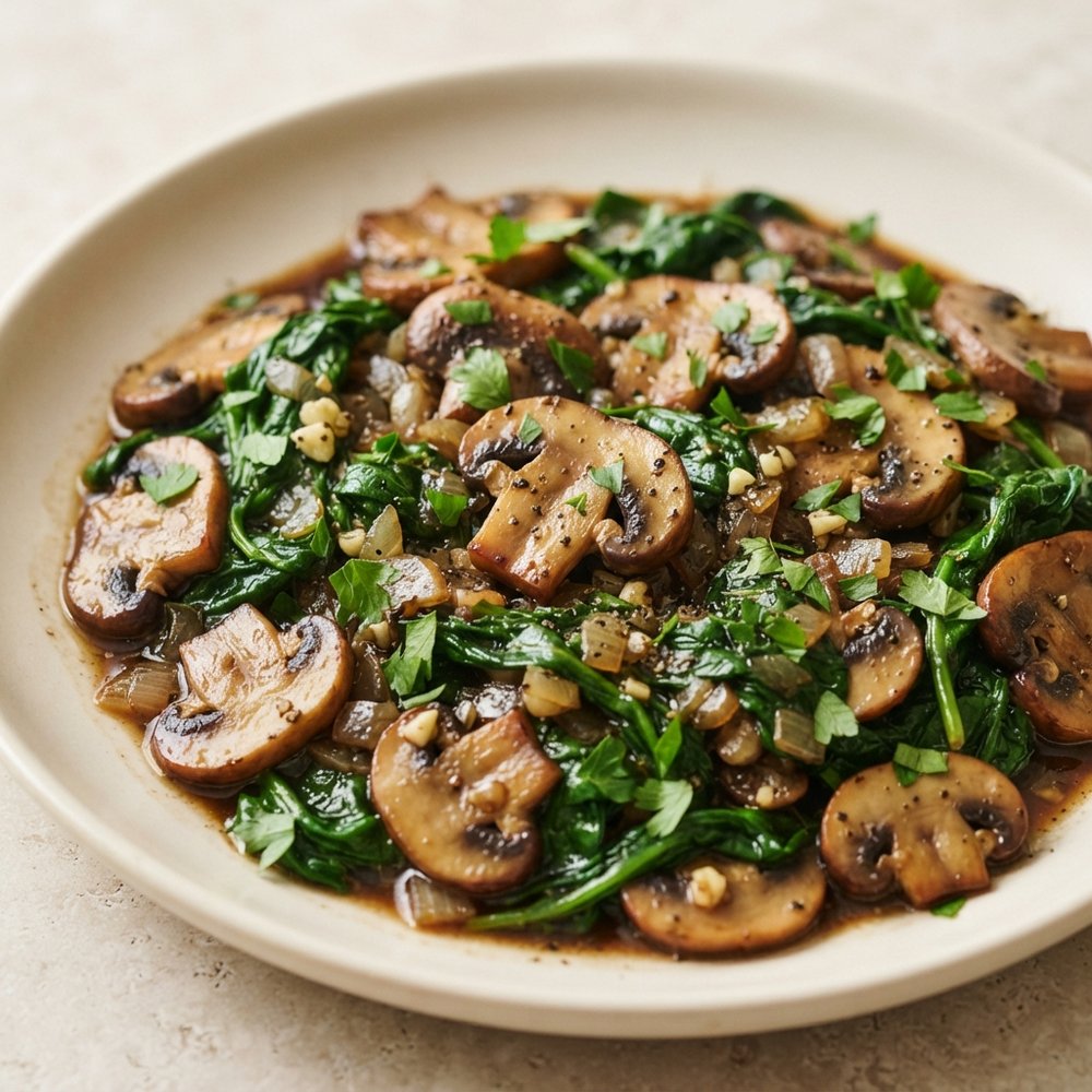 Tuscan Mushrooms with Spinach
