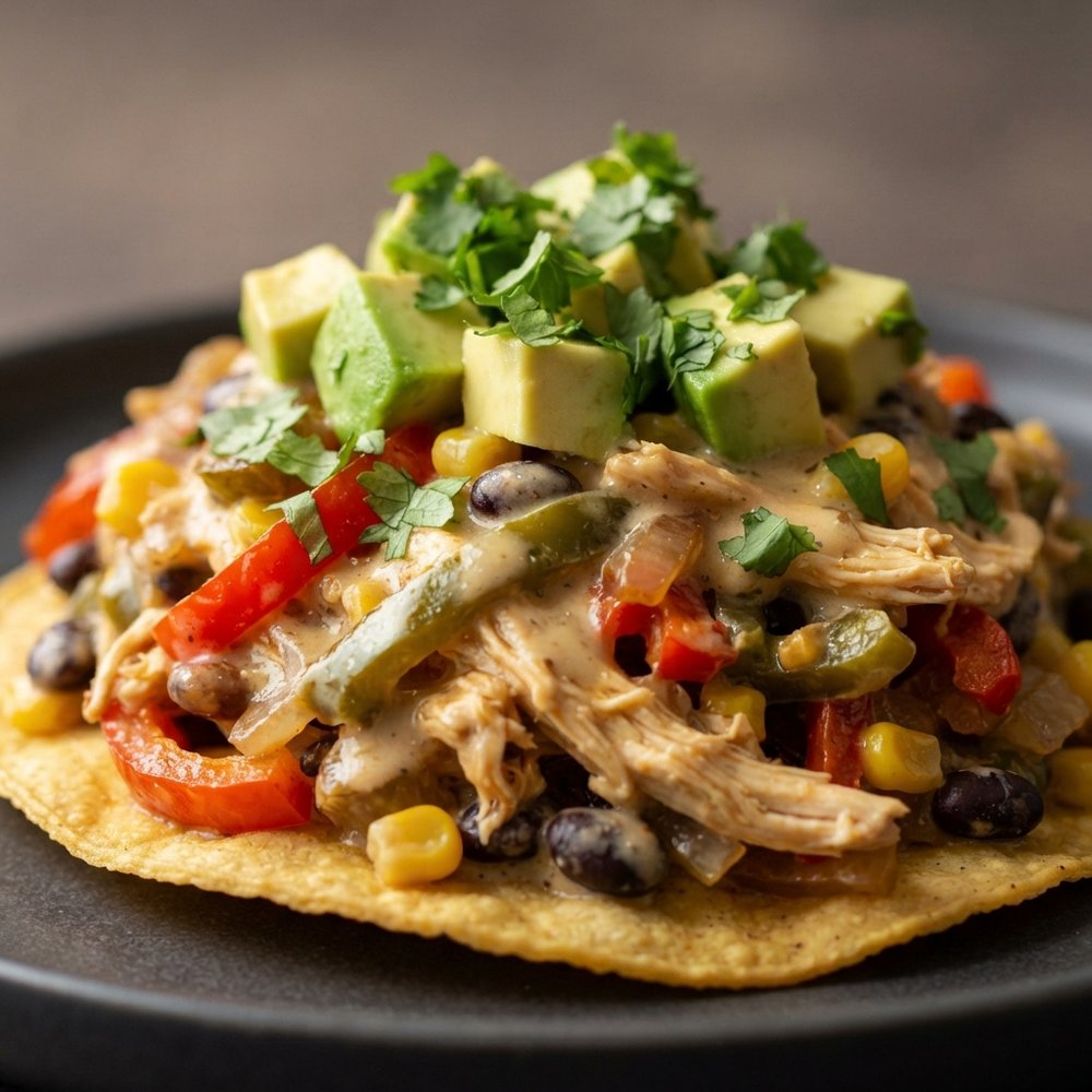 Creamy Chicken Tostada Stack