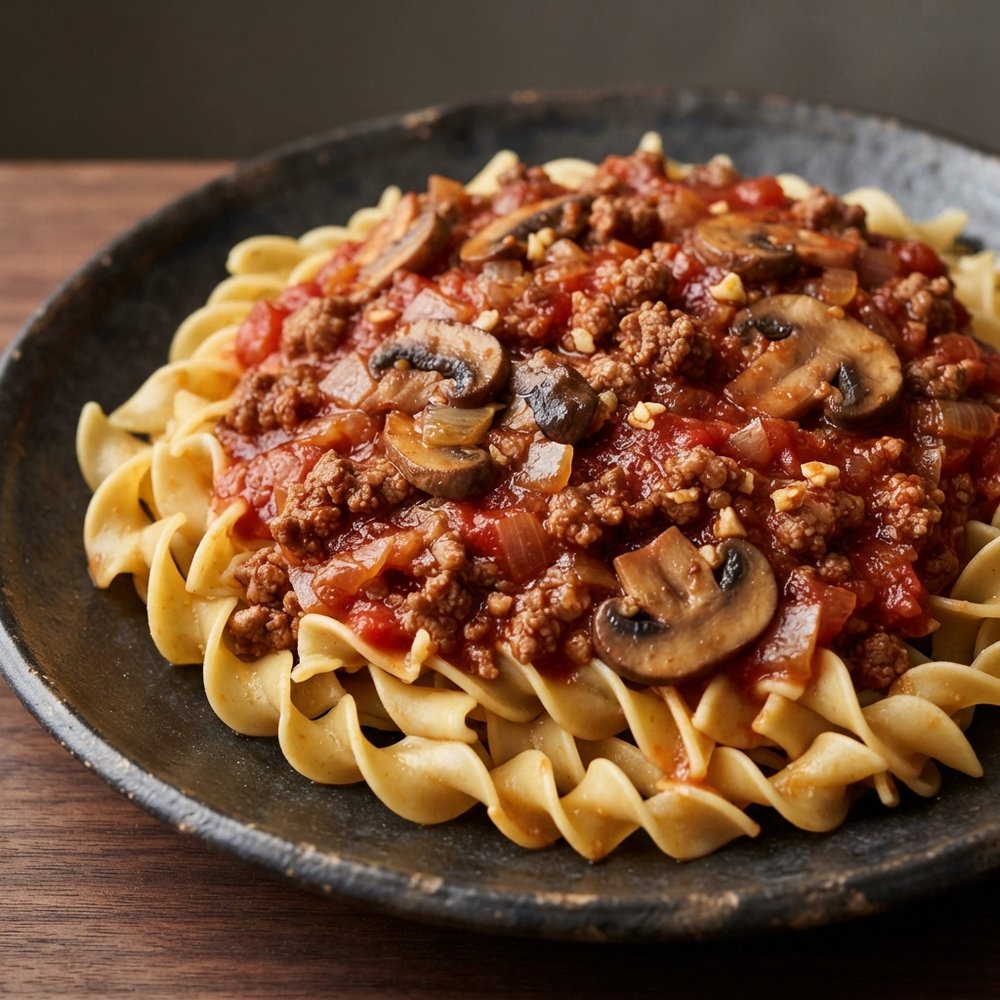 Beef and Mushroom Noodles