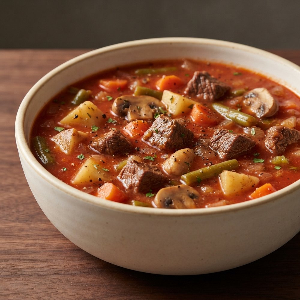 Homestyle Beef Stew Soup with Vegetables