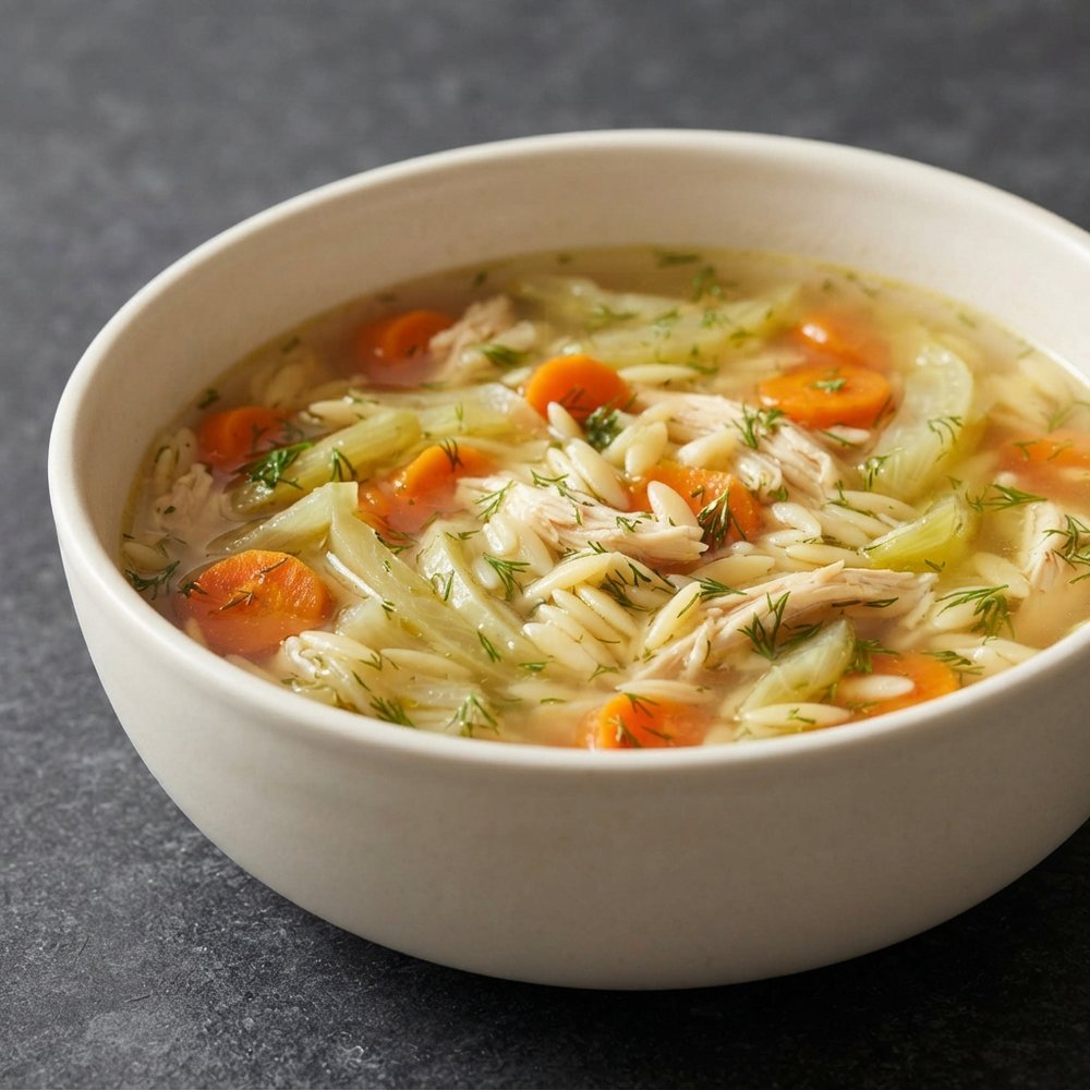Fennel-Lemon Chicken Orzo Soup