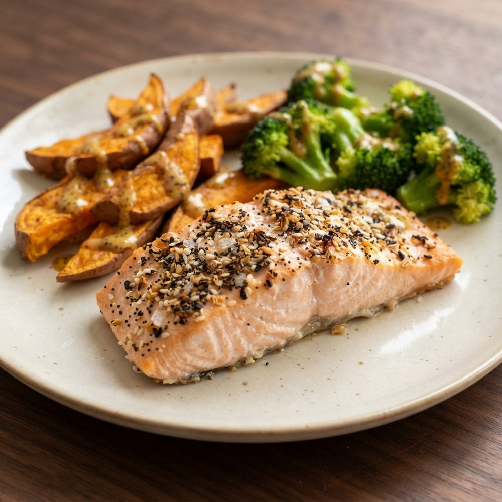 Air-Fryer Salmon with Everything-Bagel Crust Dinner