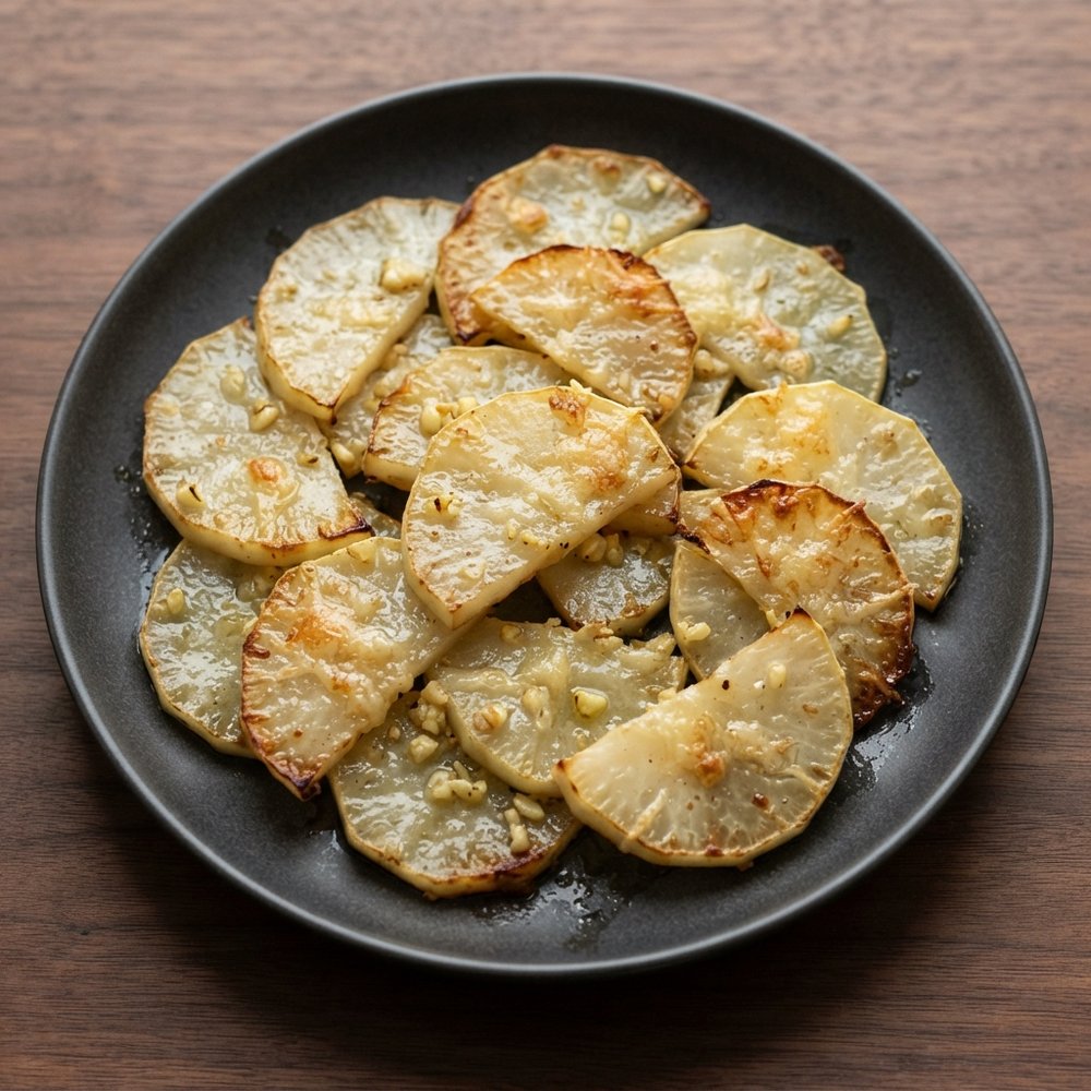 Parmesan-Garlic Roasted Kohlrabi