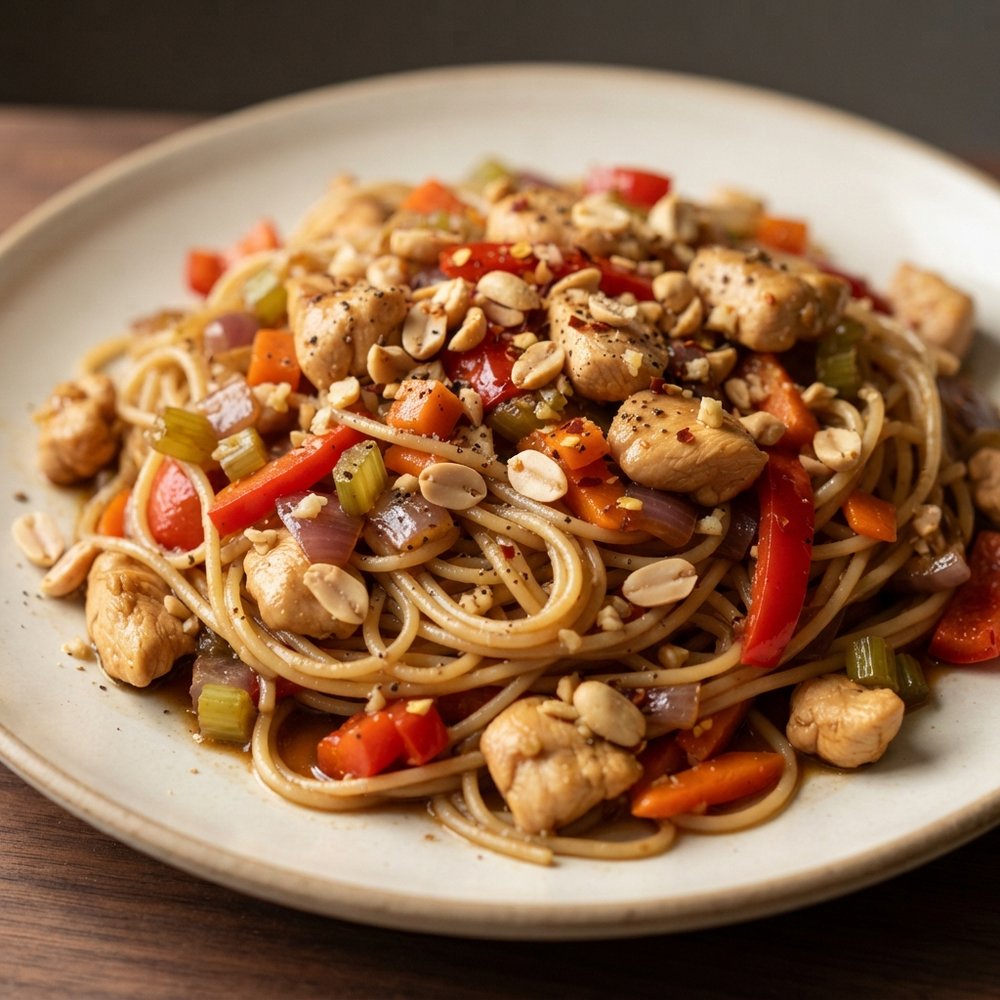 Thai-Style Chicken Spaghetti Stir-Fry