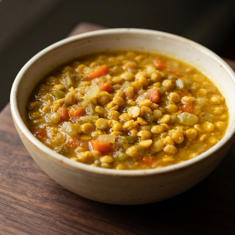 Curried Yellow Split Pea Vegan Soup