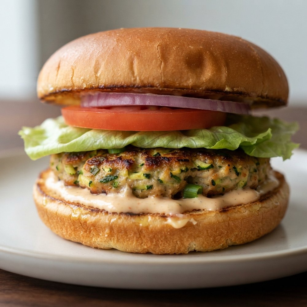 Chicken-Zucchini Burgers with Asian Flair