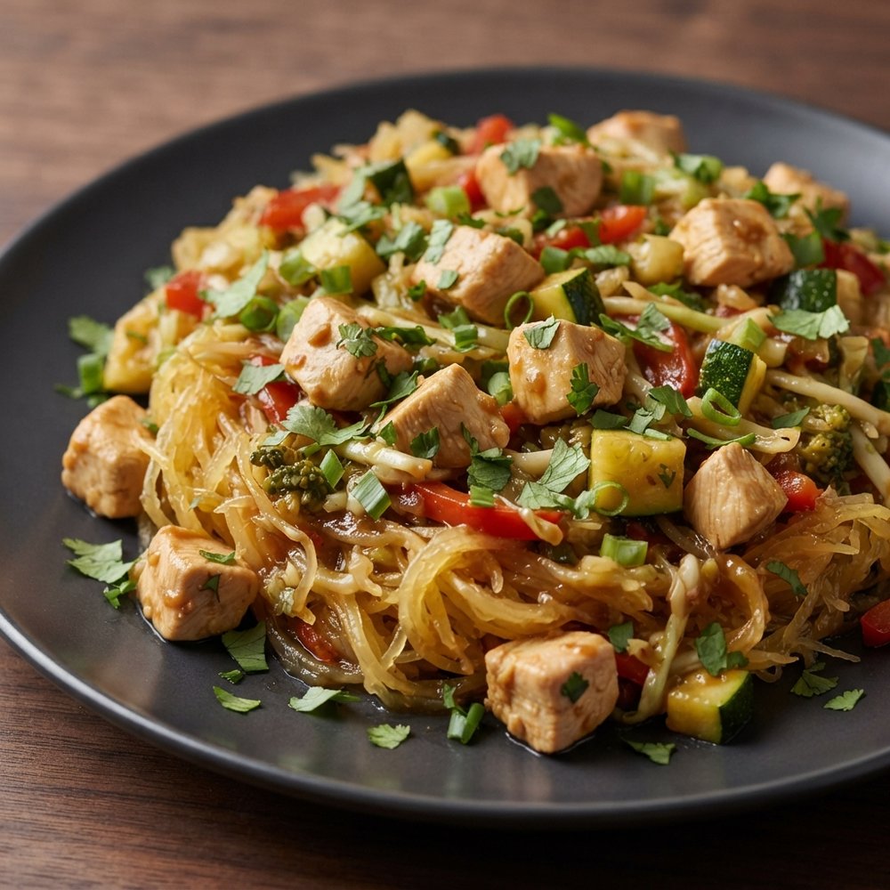 Pad Thai-Style Spaghetti Squash with Chicken