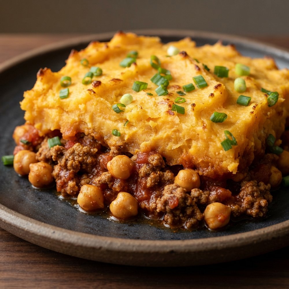 Ground Lamb Shepherd’s Pie with Sweet Potato Mash