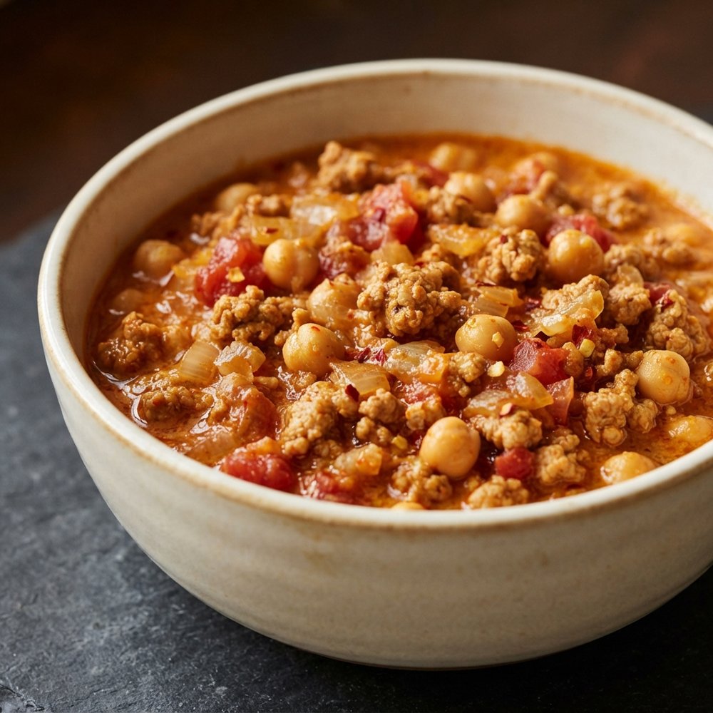Sweet-Heat Chickpea Curry with Ground Turkey