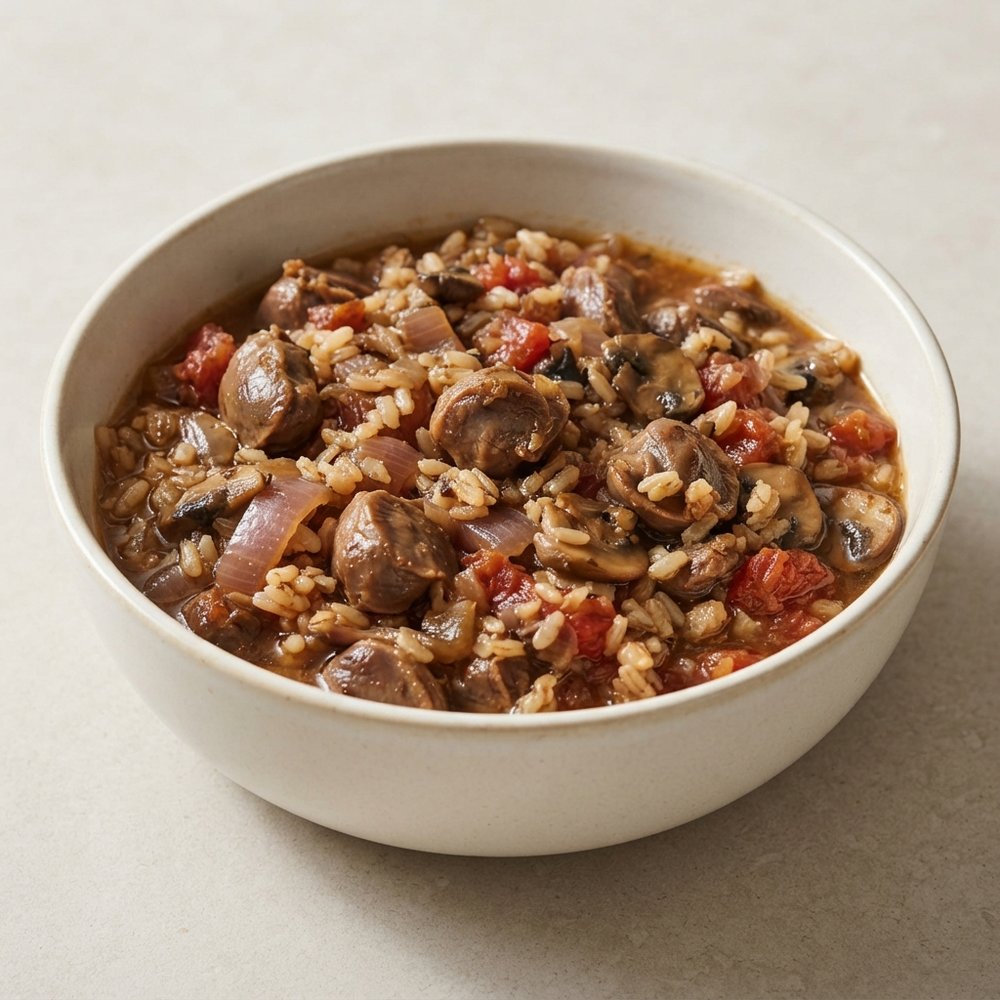 Chicken Gizzards with Brown Rice