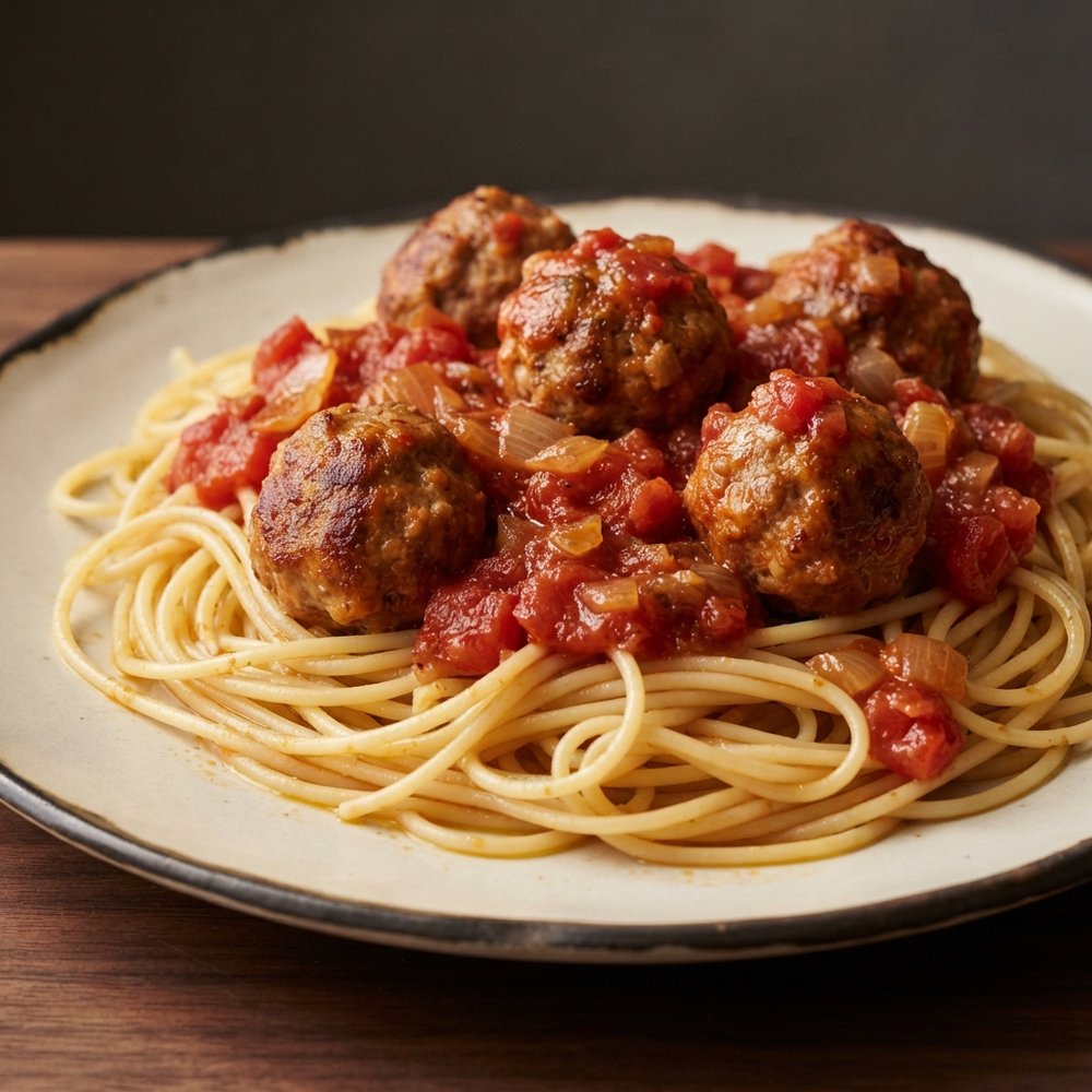 Spaghetti with Mexican-Inspired Turkey Meatballs