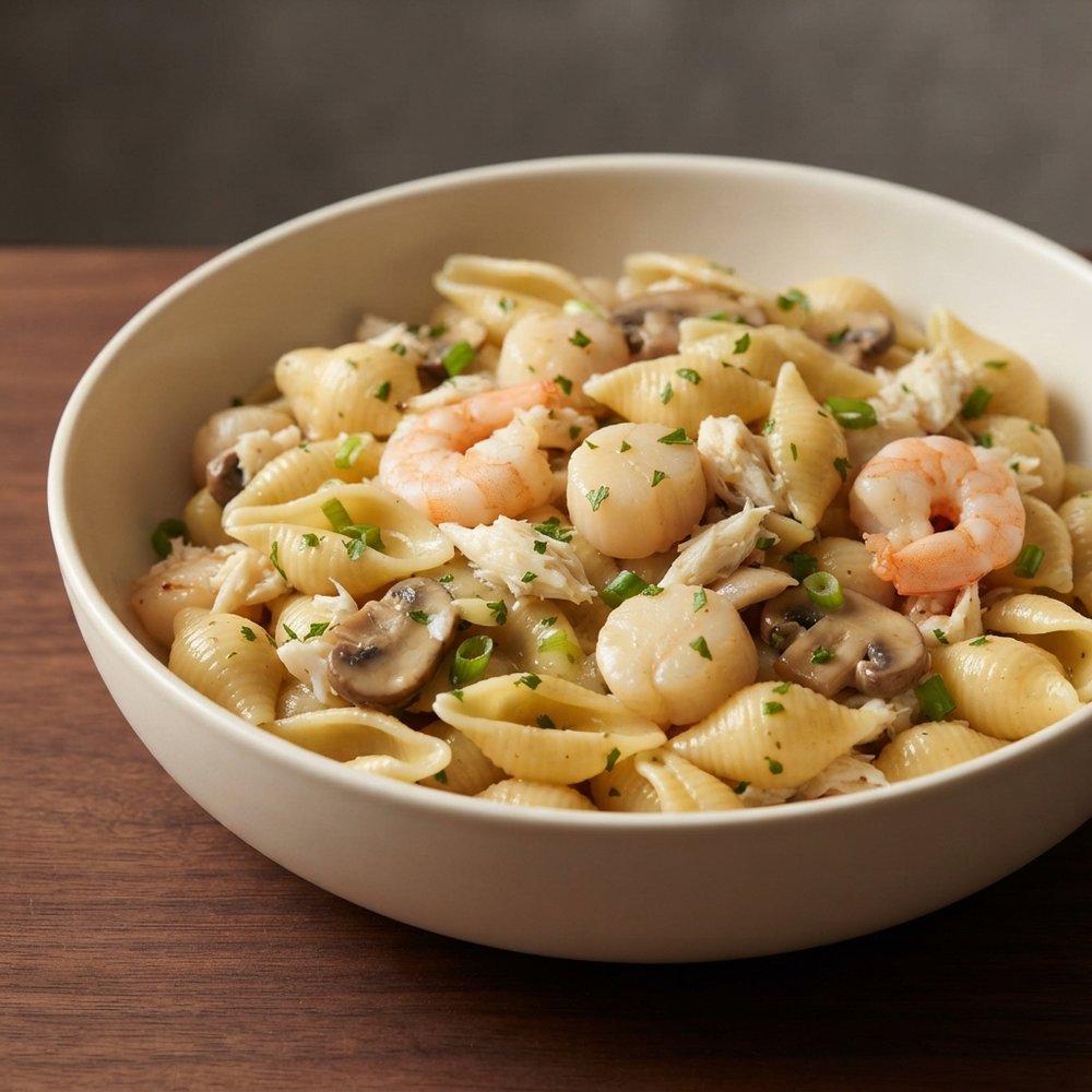 Lemon-White Wine Seafood Piccata Pasta