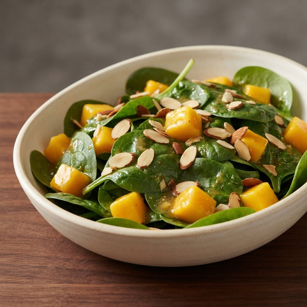 Mango and Spinach Almond Salad