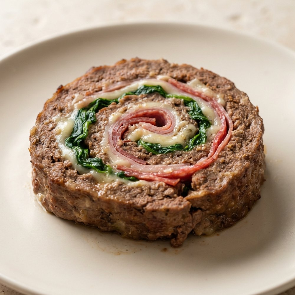 Gridiron Stuffed Beef Meatloaf Roll