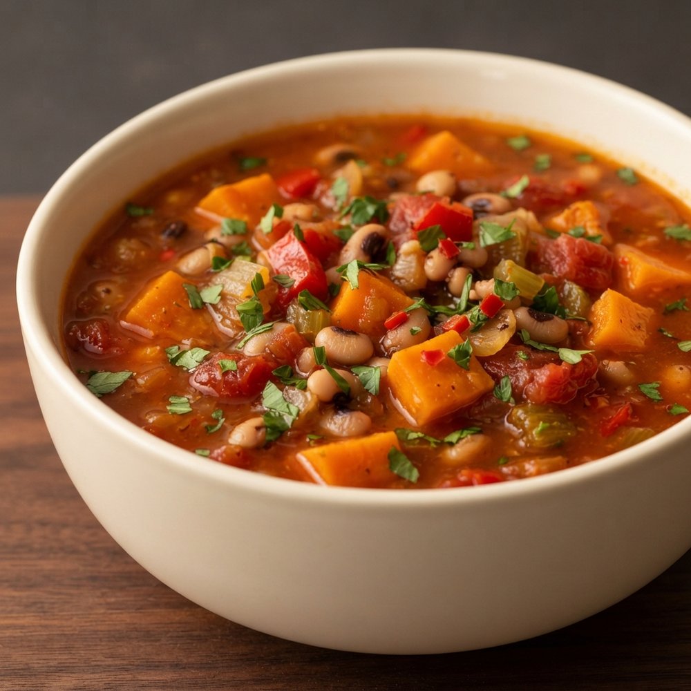 Black-Eyed Pea and Sweet Potato Sweet-Heat Soup