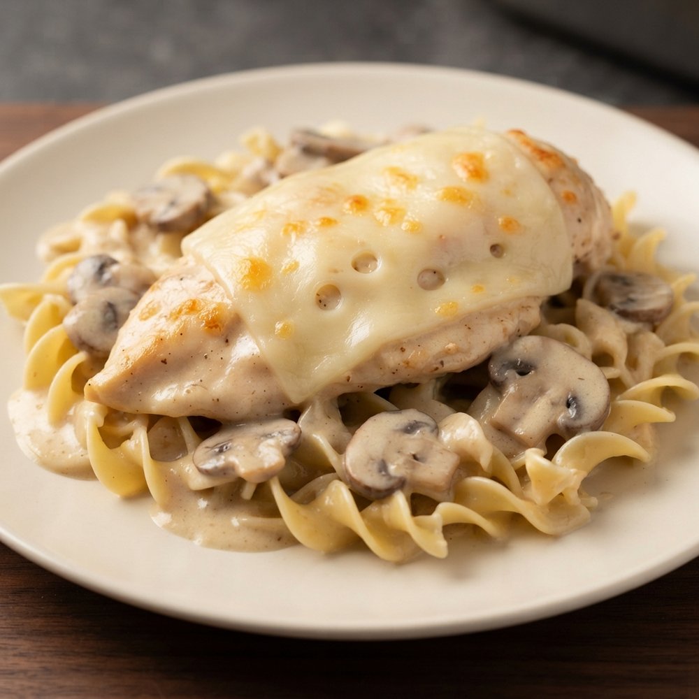 Swiss Cheese Chicken Bake with Creamy Sauce