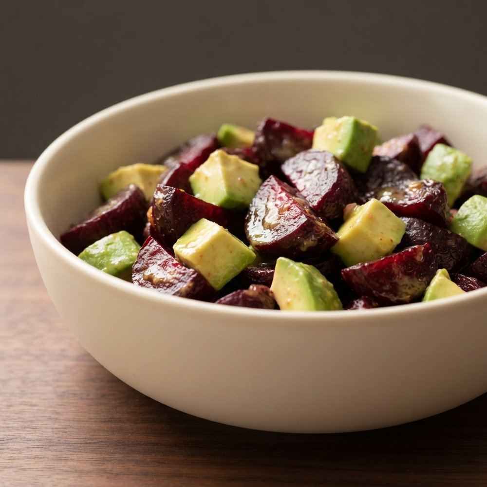 Avocado and Roasted Beet Salad with Lime-Dijon