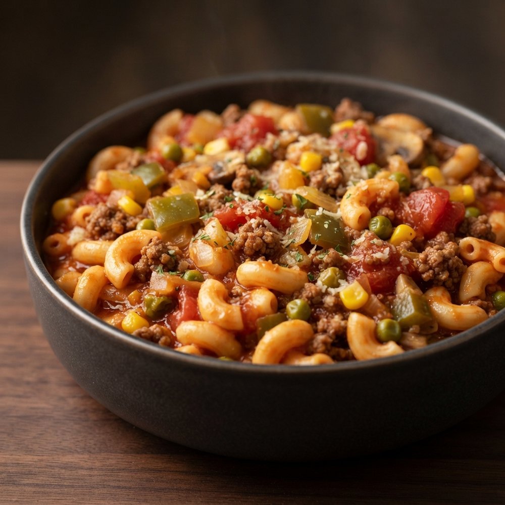 Hearty American Goulash with Macaroni and Beef