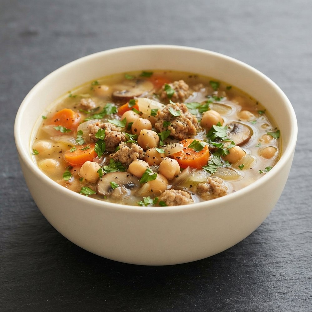 Hearty Italian Sausage & Chickpea Soup