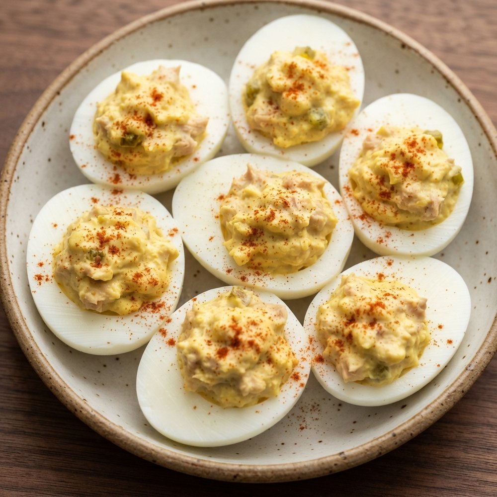 Deviled Eggs with Creamy Tuna Filling