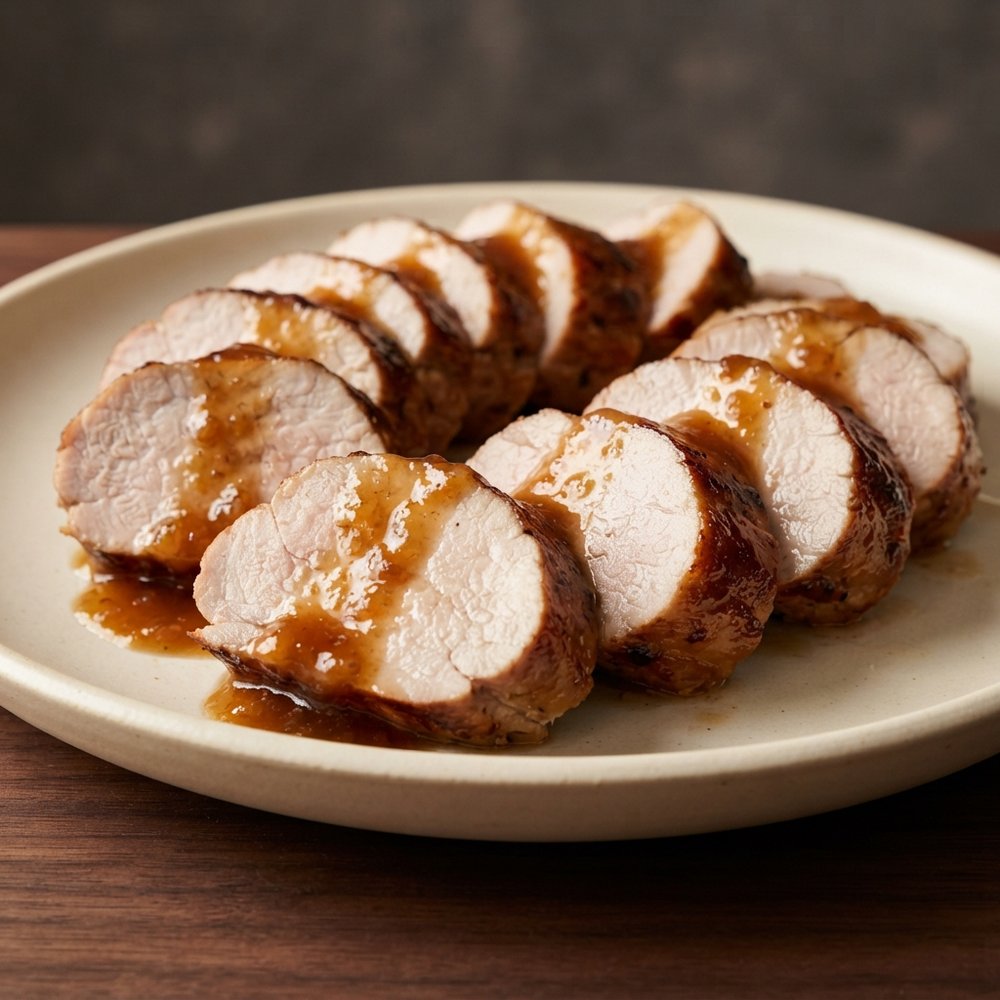 Sherry-Soy Marinated Pork Tenderloin with Apple Glaze