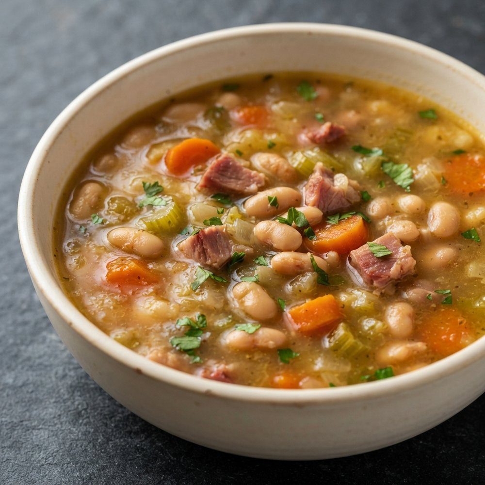 Smoky Ham Hock and Navy Bean Soup