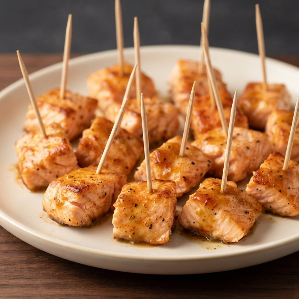 Air-Fried Honey Mustard Salmon Nuggets