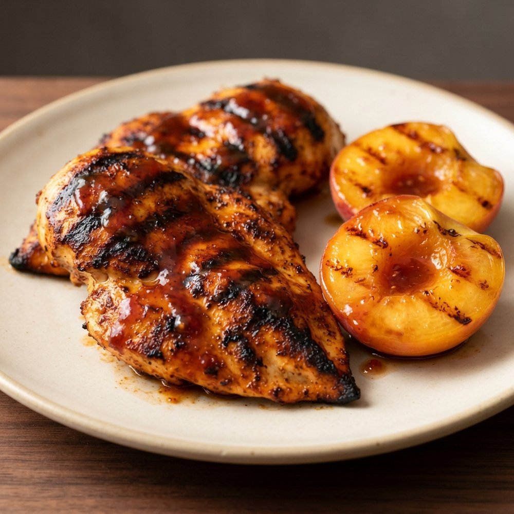Grilled Chicken and Peaches