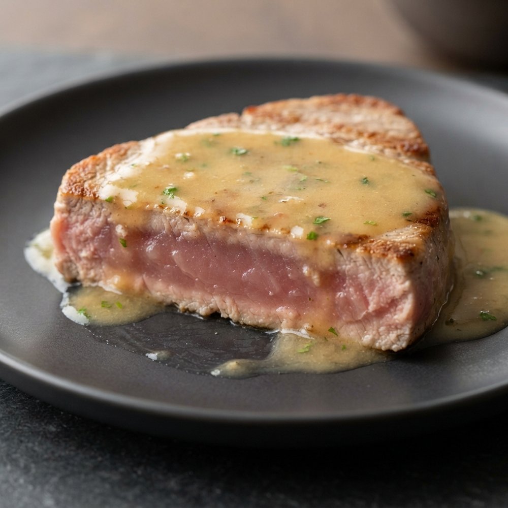 Seared Tuna with Wasabi-Butter Sauce