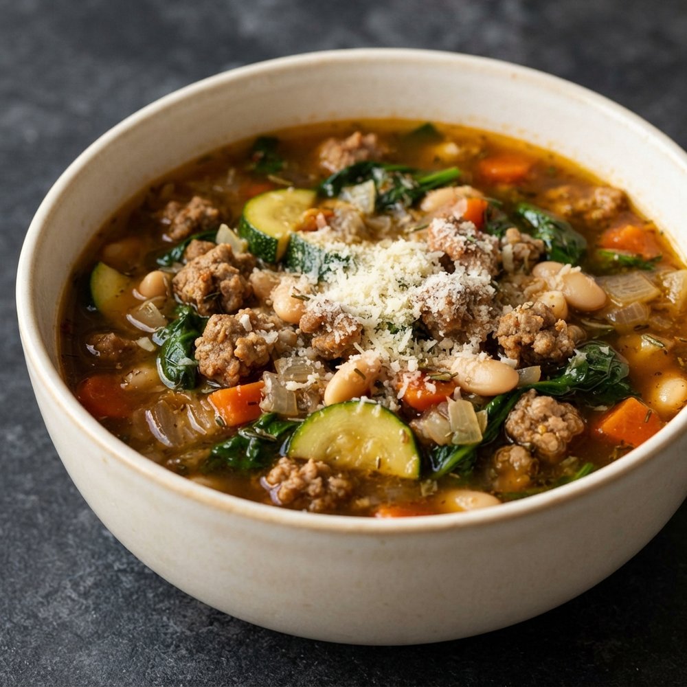 Pressure Cooker Minestrone with Turkey Sausage