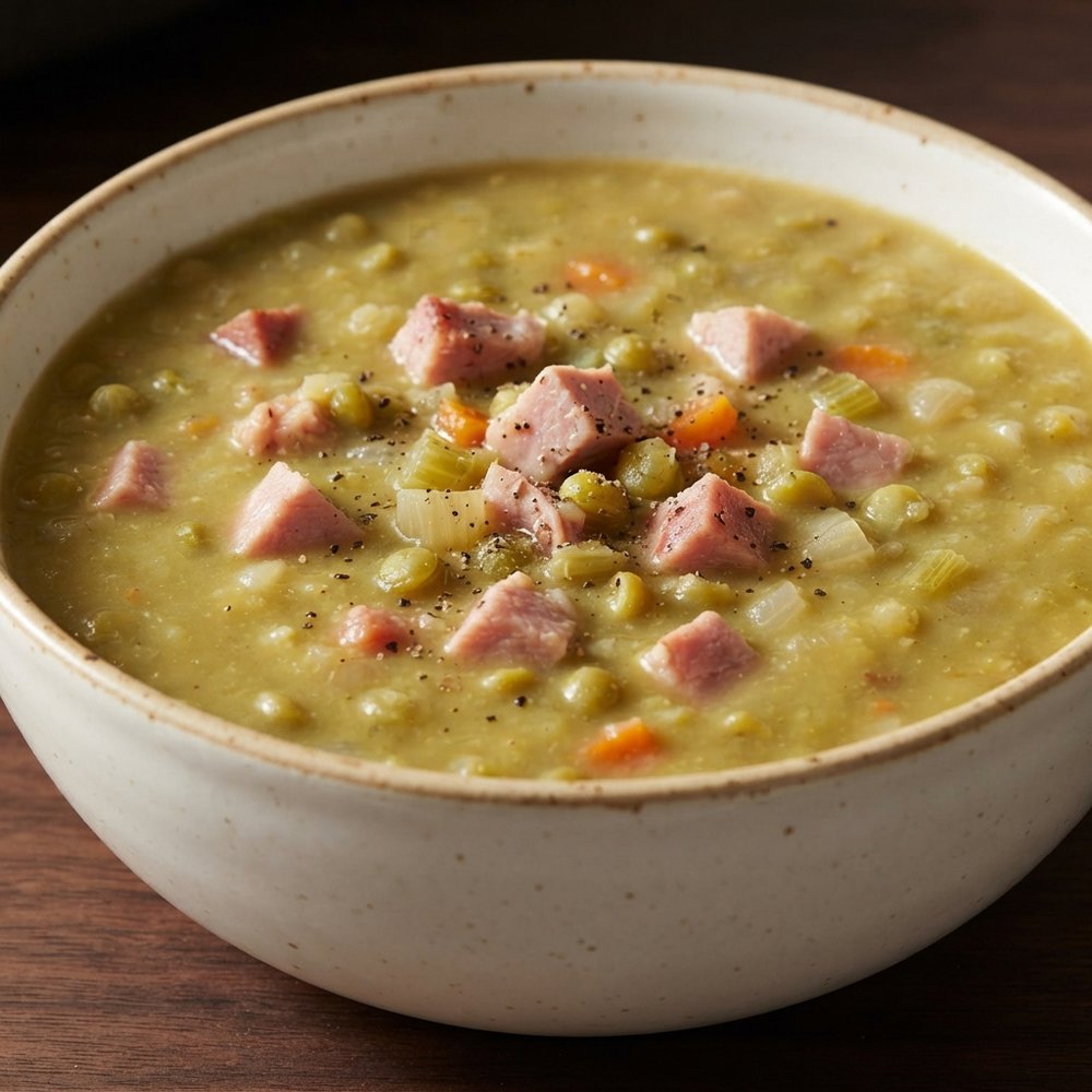 Green Split Pea Soup with Ham Bone