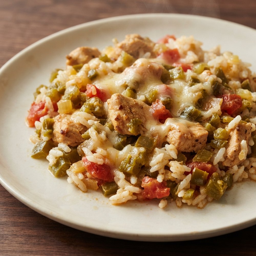 Pressure Cooker Green Chile Chicken with Rice