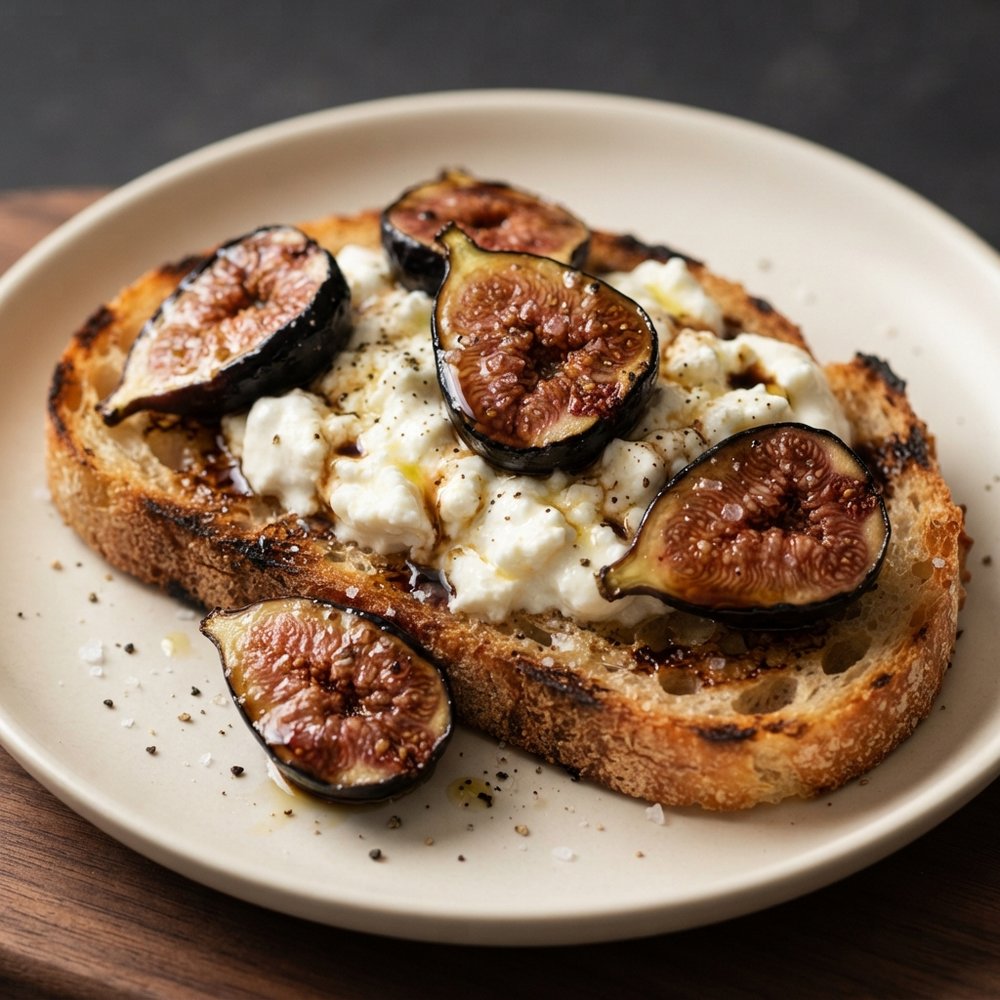 Fig and Burrata Toasted Bruschetta