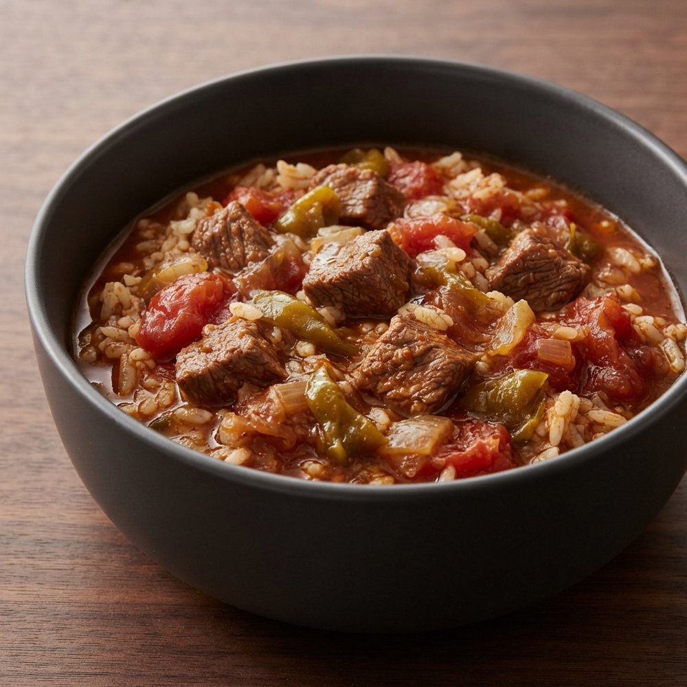 Beef, Green Chili, and Tomato Stew