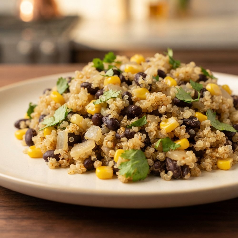 Black Bean and Quinoa Skillet with Corn and Cilantro