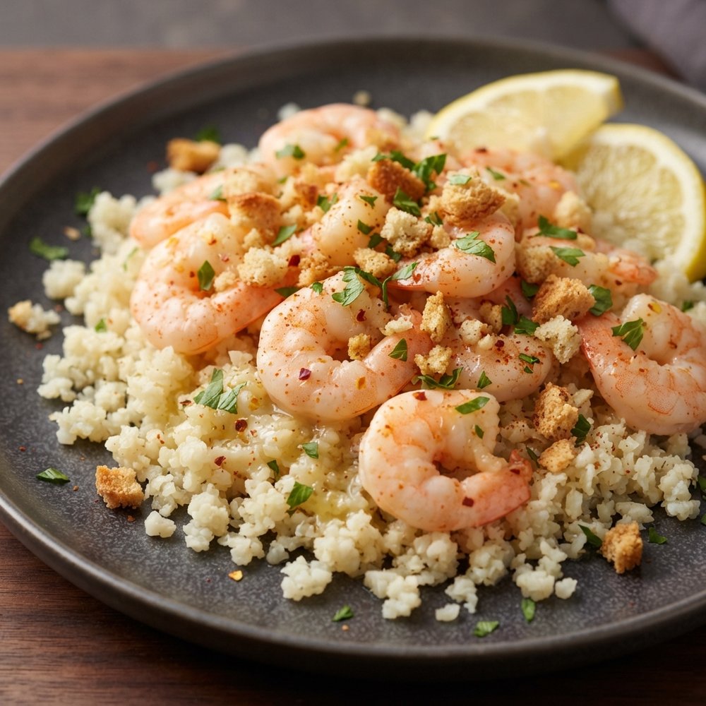 Lightened-Up Oven Shrimp Scampi