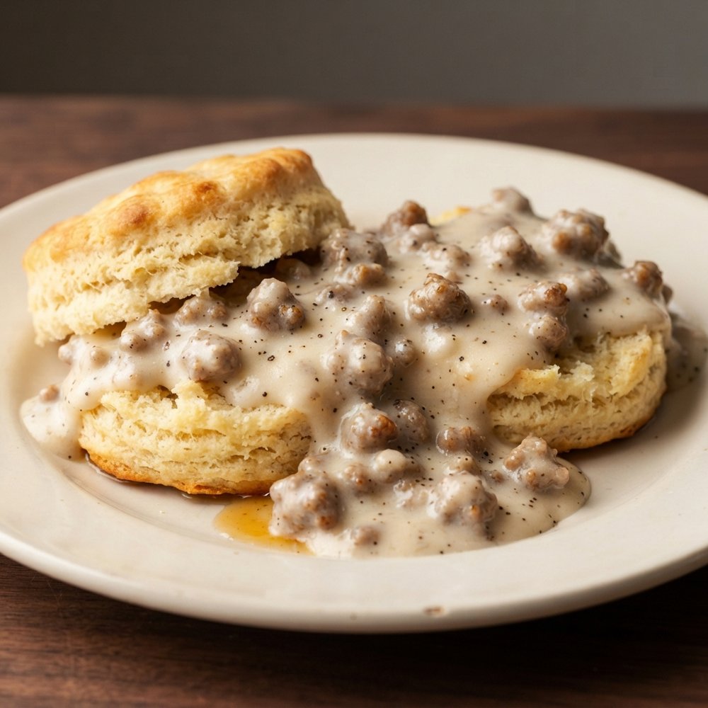 Quick Biscuits with Creamy Sausage Gravy