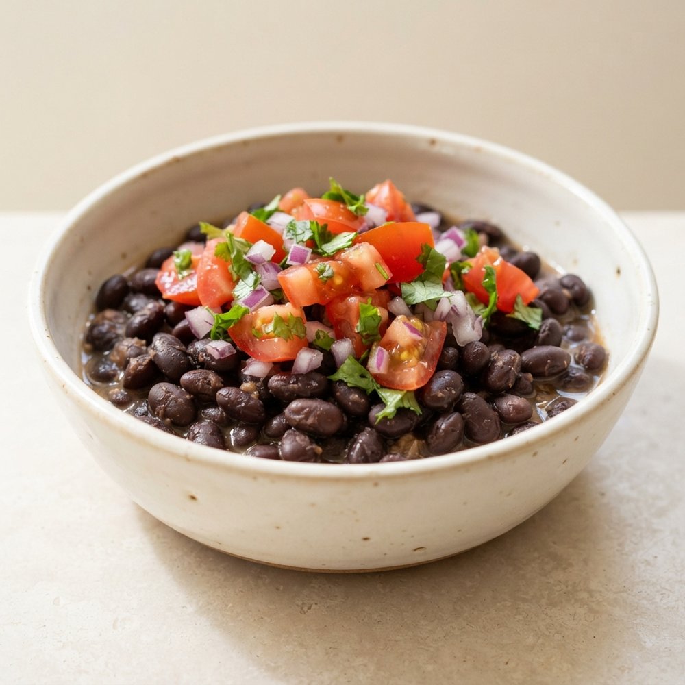 Black Beans Topped with Fresh Pico de Gallo